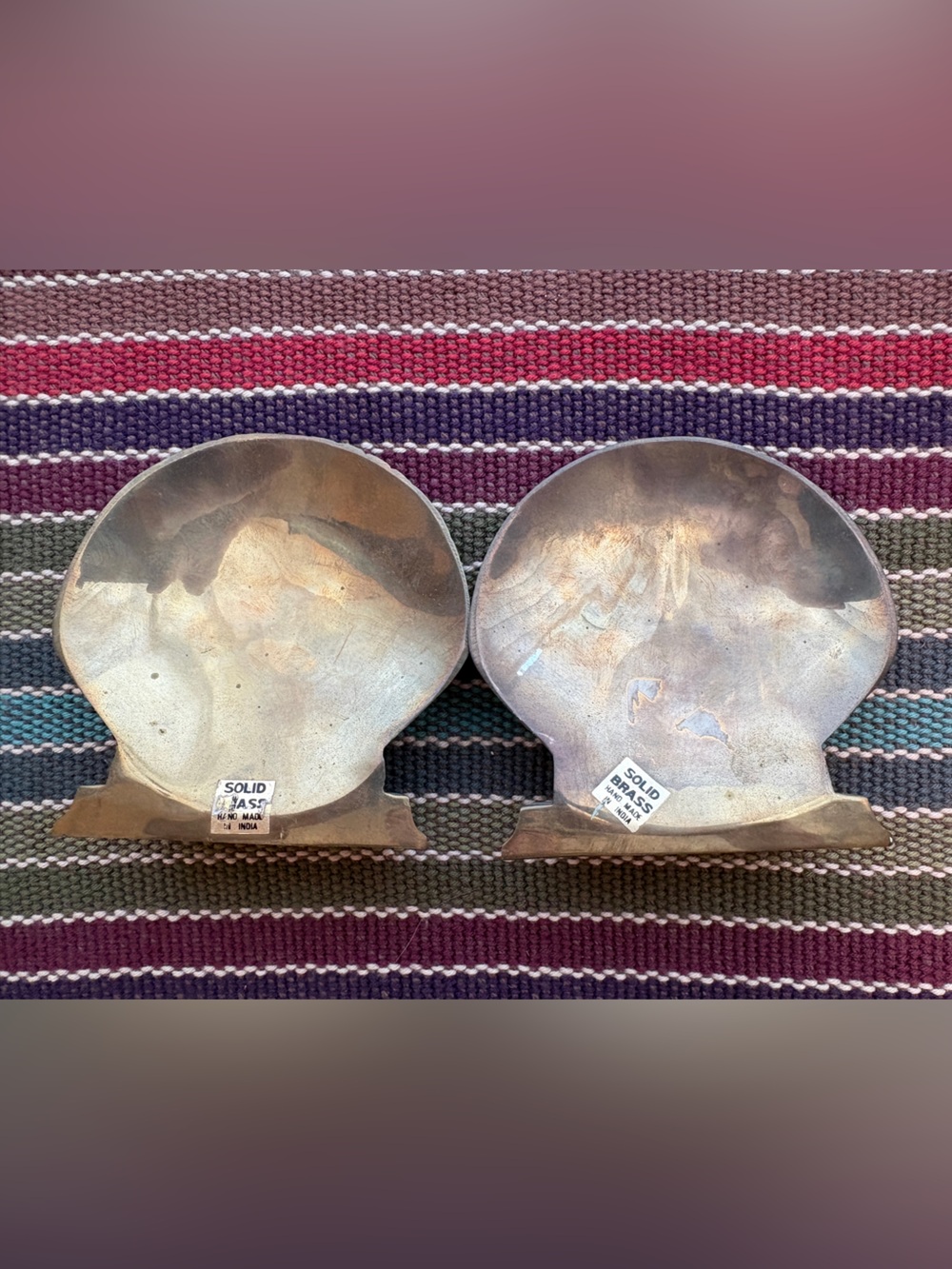 Vintage Shell Bookends - Brass Decorative Pair - Picture 4 of 5